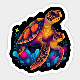 Sea Turtle Mothers Day Sticker